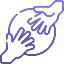 Icon depicting a helping hand