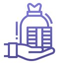 Icon depicting money savings in a hand